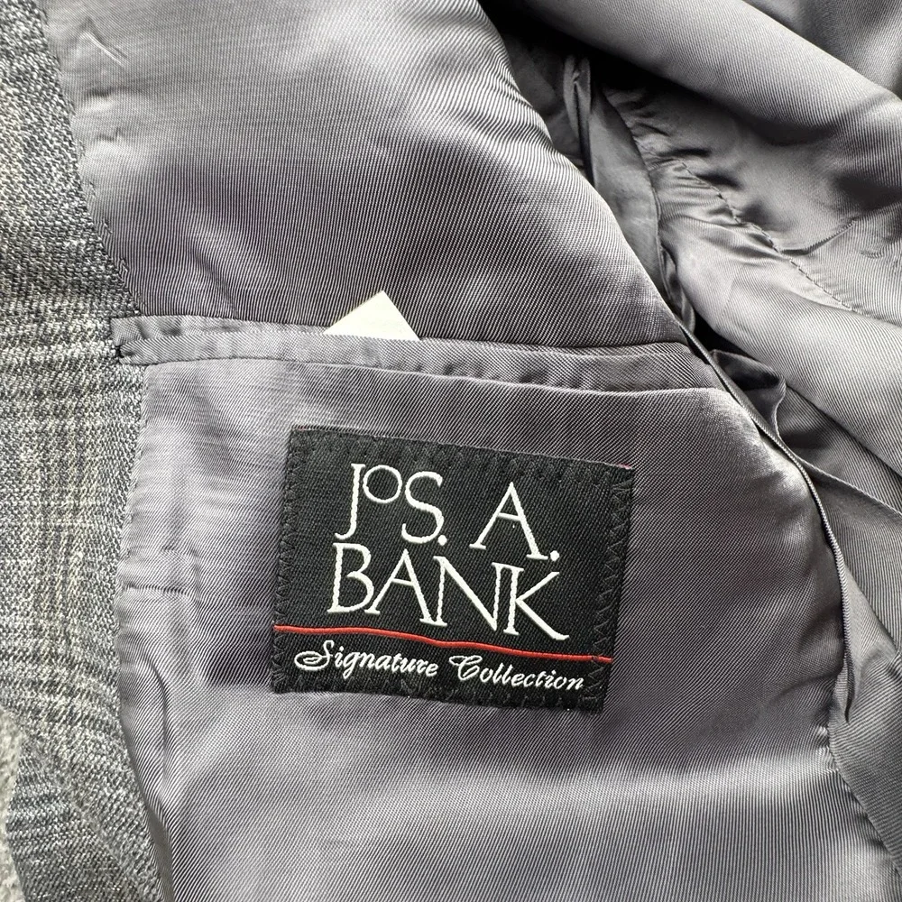 Jos. A. Bank Men's Gray Linen Silk Wool Tailored Fit Blazer Sport Jacket 39R